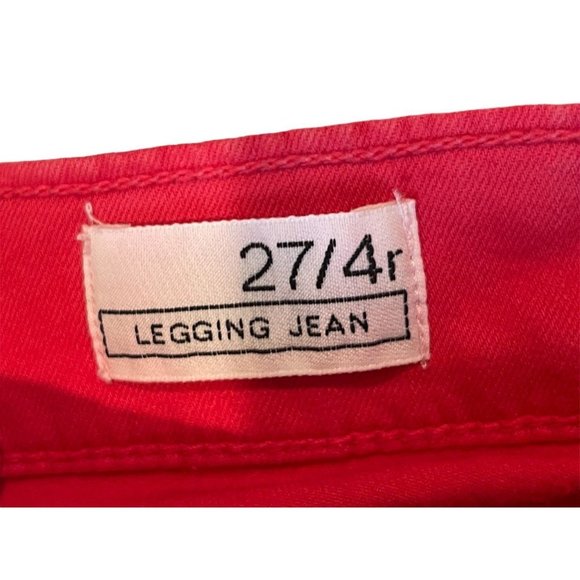 Gap 1969 Womens Cropped Legging Jeans Stretch Mid Rise Cotton Red Peach Sz 27/4r - Picture 11 of 11